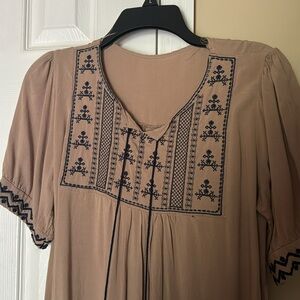 Embroidered babydoll short sleeve top from Ecuador